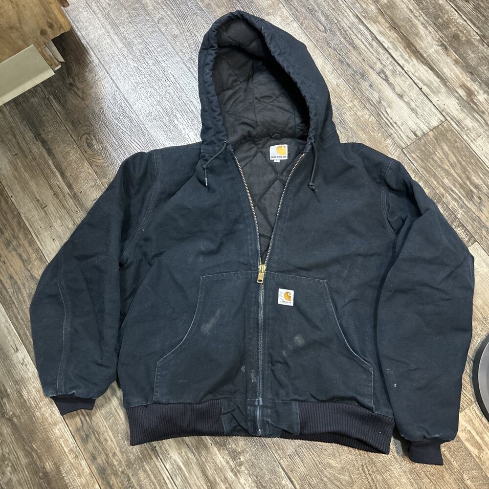 Carhartt J131 BLK Vintage Jacket Quilted Lined MADE IN USA